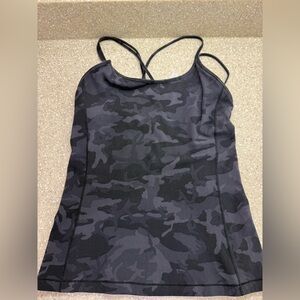 Lululemon Black & Charcoal Camo Strappy Tank